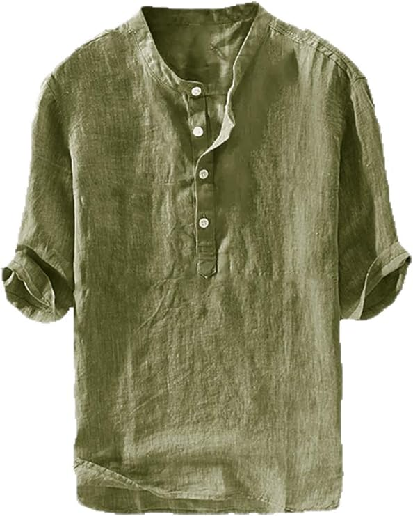 ÈZE | Henley-Shirt aus Baumwolle &amp; Leinen