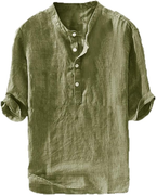 ÈZE | Henley-Shirt aus Baumwolle &amp; Leinen