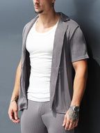 Bailey Ribbed Shirt - Grey
