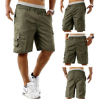 Men's Elasticated Waist Cargo Shorts – Multi-Pocket, Poly Cotton, Loose Fit for Casual Wear---Buy 3 Get Extra 30% Off & Free Shipping