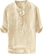 ÈZE | Henley-Shirt aus Baumwolle &amp; Leinen