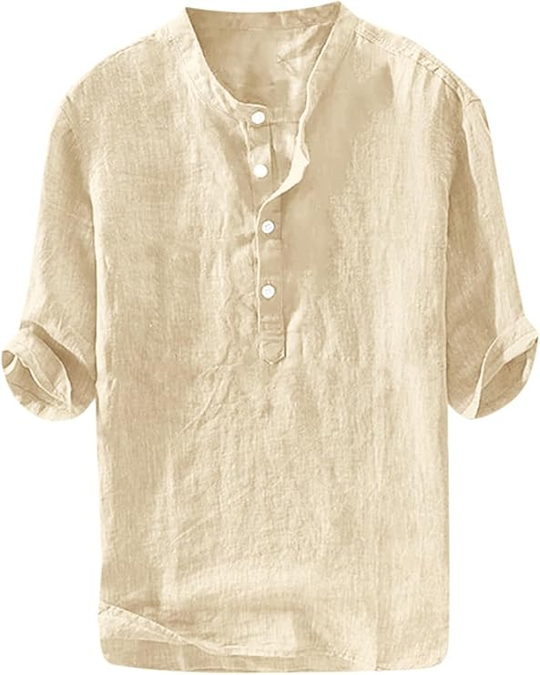 ÈZE | Henley-Shirt aus Baumwolle &amp; Leinen