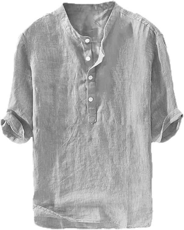 ÈZE | Henley-Shirt aus Baumwolle &amp; Leinen