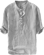 ÈZE | Henley-Shirt aus Baumwolle &amp; Leinen
