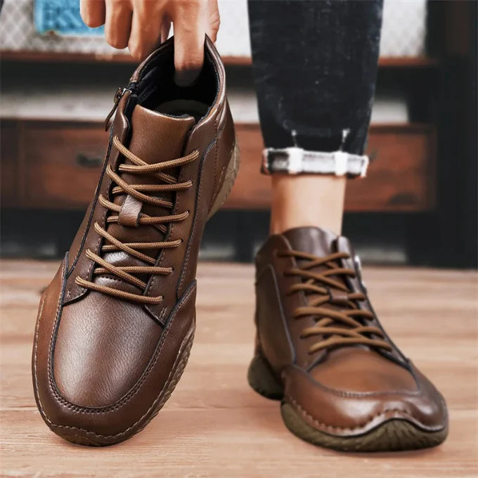 Wadenhohe Stiefel aus echtem Leder für Herren