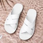 Elegante leren herenslippers