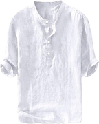 ÈZE | Henley-Shirt aus Baumwolle &amp; Leinen