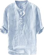 ÈZE | Henley-Shirt aus Baumwolle &amp; Leinen