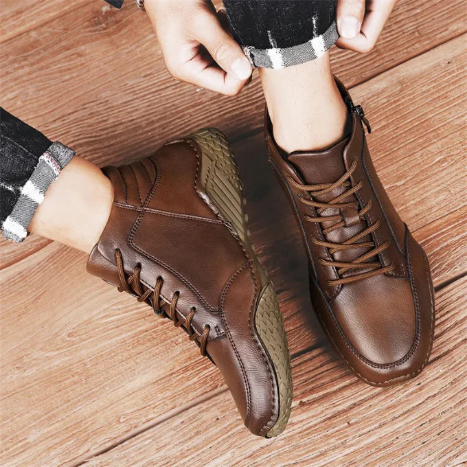 Wadenhohe Stiefel aus echtem Leder für Herren