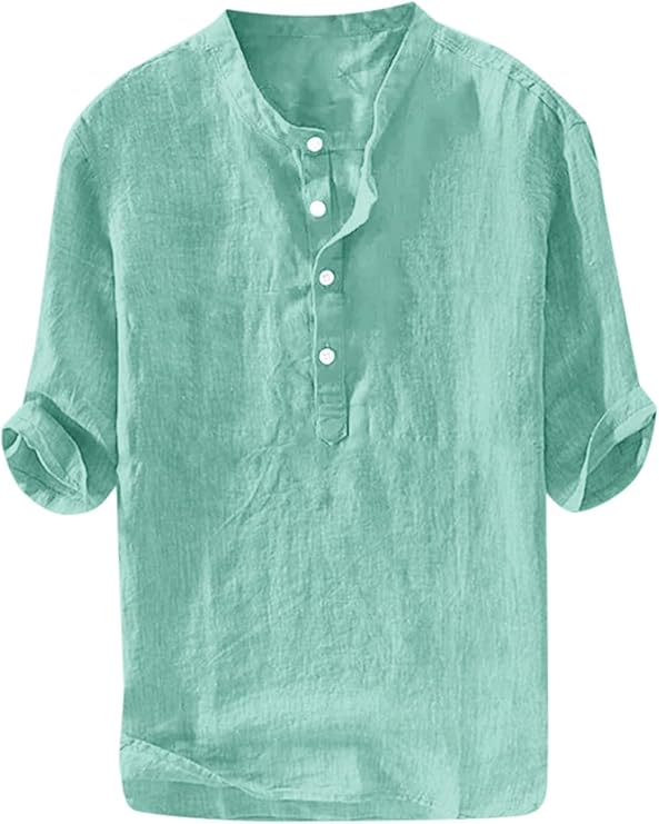 ÈZE | Henley-Shirt aus Baumwolle &amp; Leinen