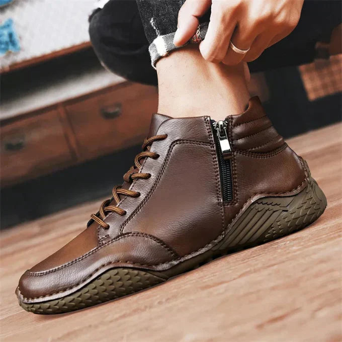 Wadenhohe Stiefel aus echtem Leder für Herren