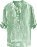 ÈZE | Henley-Shirt aus Baumwolle &amp; Leinen