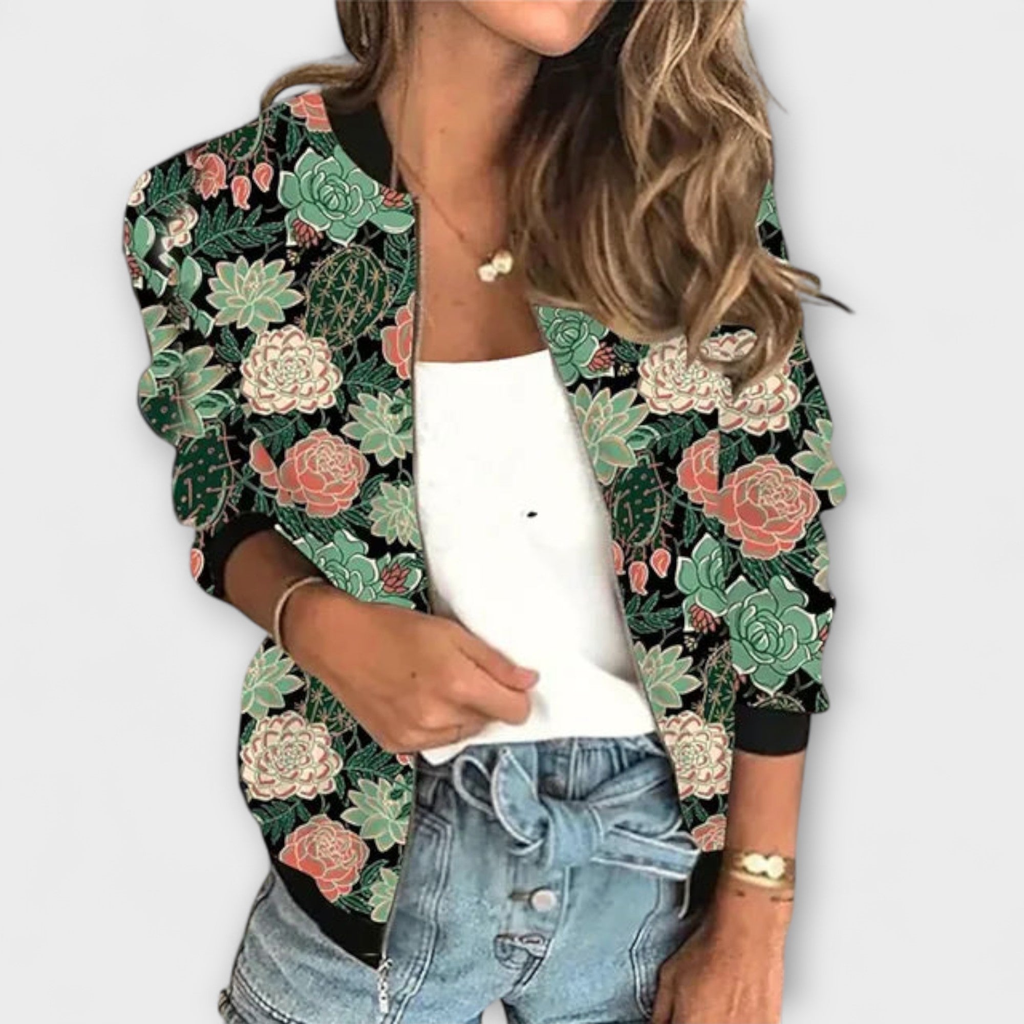 Aurora | Bedruckte Reißverschlussjacke für Damen