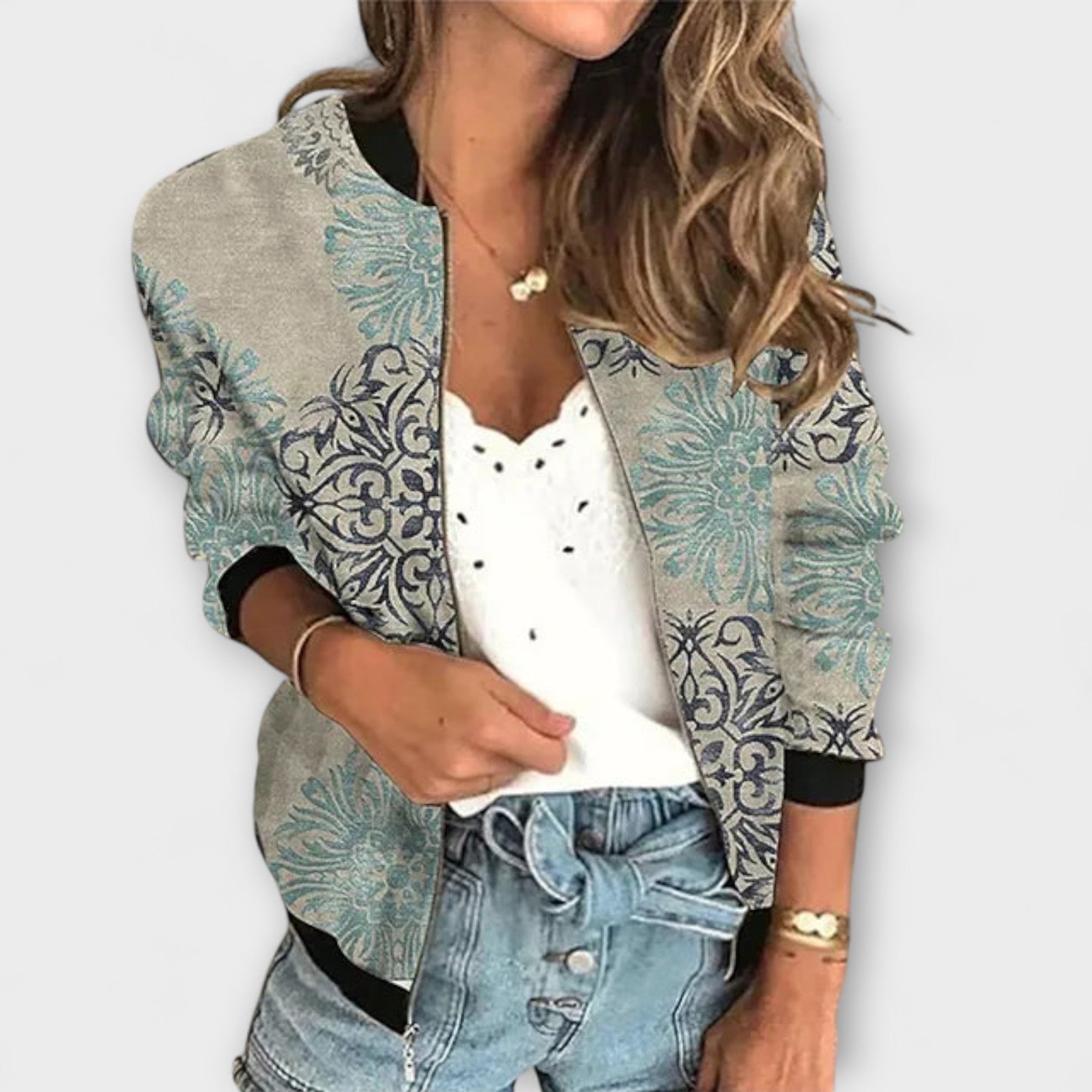 Aurora | Bedruckte Reißverschlussjacke für Damen
