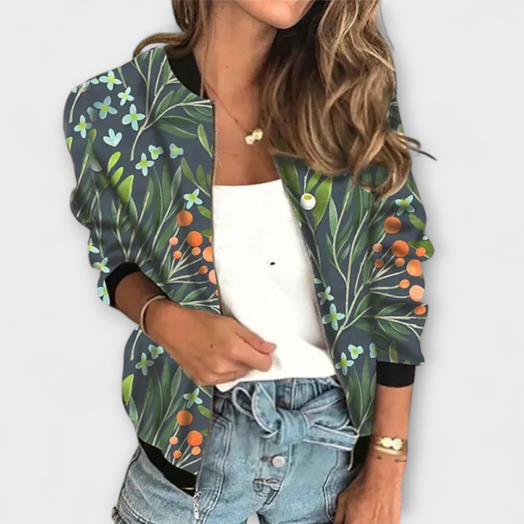 Aurora | Bedruckte Reißverschlussjacke für Damen