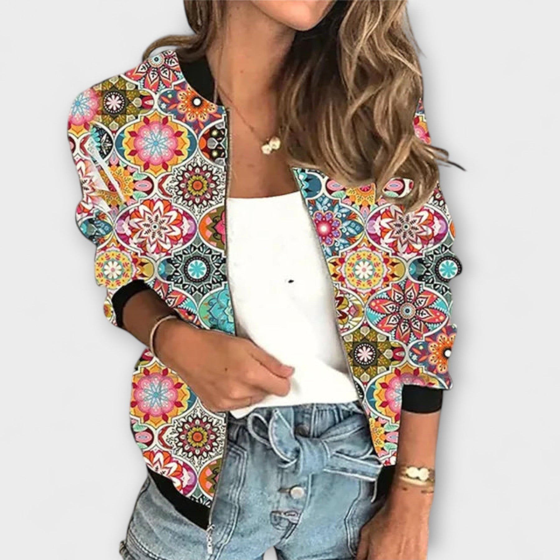 Aurora | Bedruckte Reißverschlussjacke für Damen
