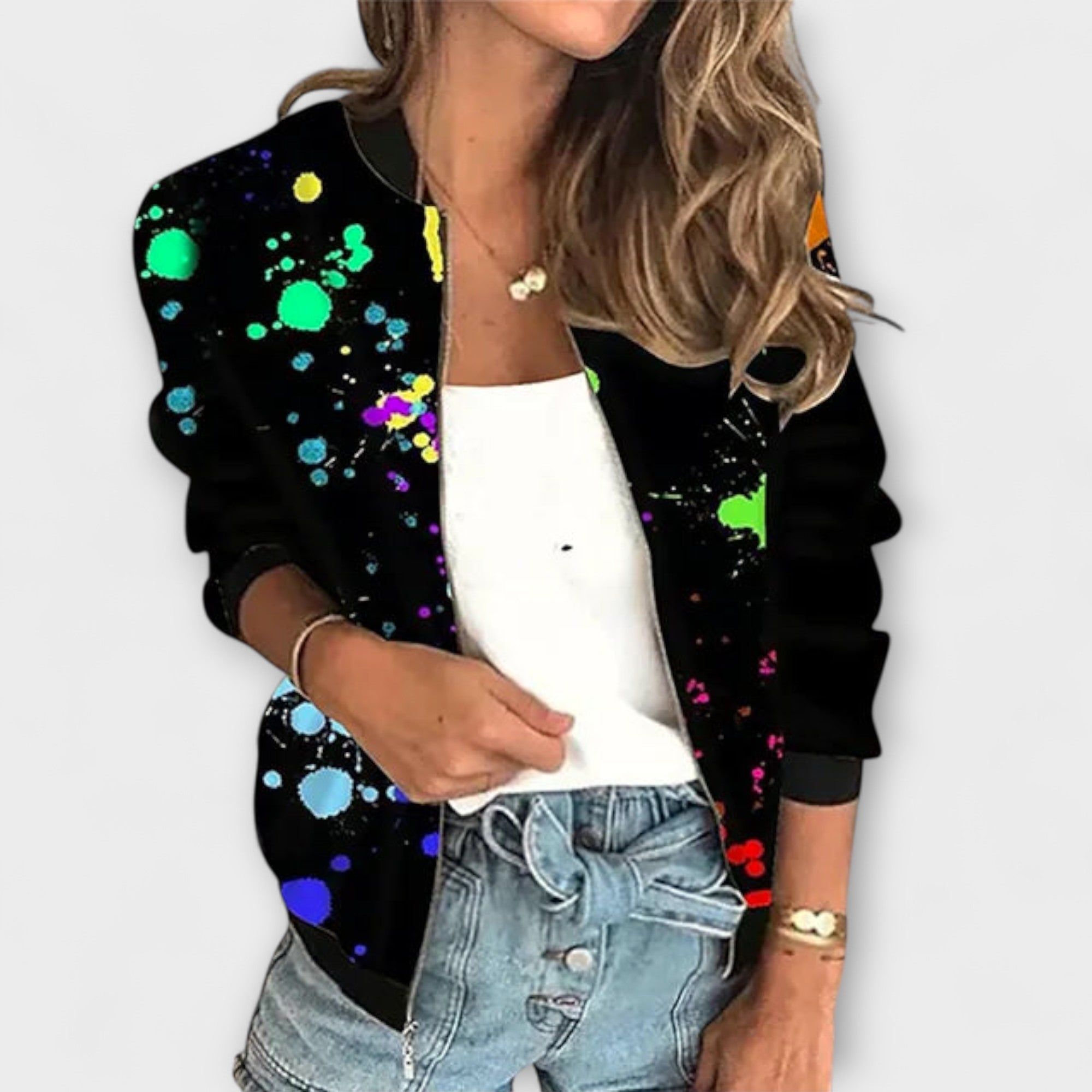 Aurora | Bedruckte Reißverschlussjacke für Damen