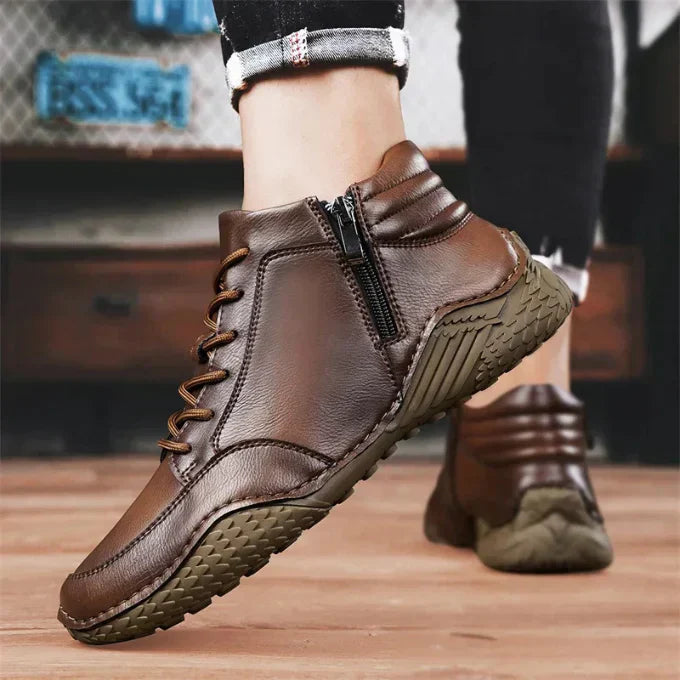 Wadenhohe Stiefel aus echtem Leder für Herren