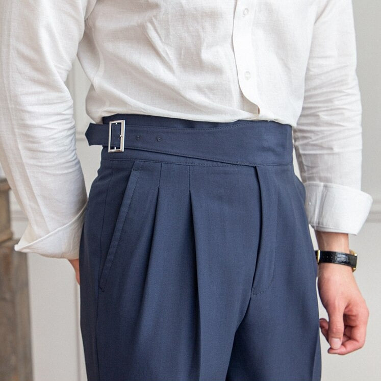 ELIAS | Klassische High-Waist Hose mit Schnallenverschluss