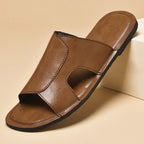 Elegante leren herenslippers