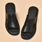 Elegante leren herenslippers