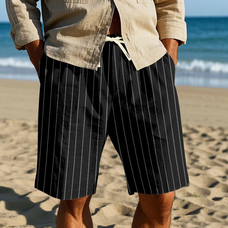 Friedrich | Gestreifte Leinen-Shorts für Herren