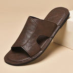 Elegante leren herenslippers