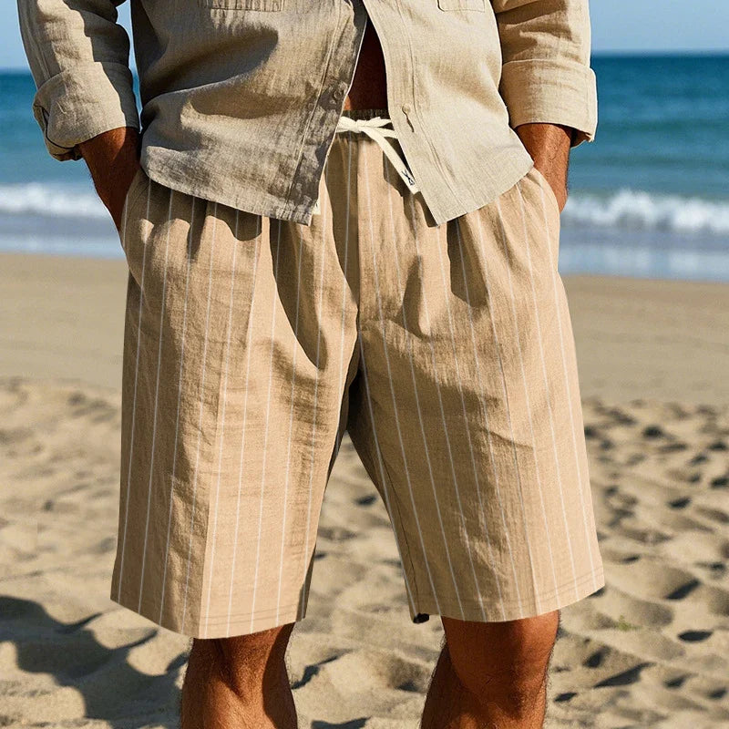 Friedrich | Gestreifte Leinen-Shorts für Herren