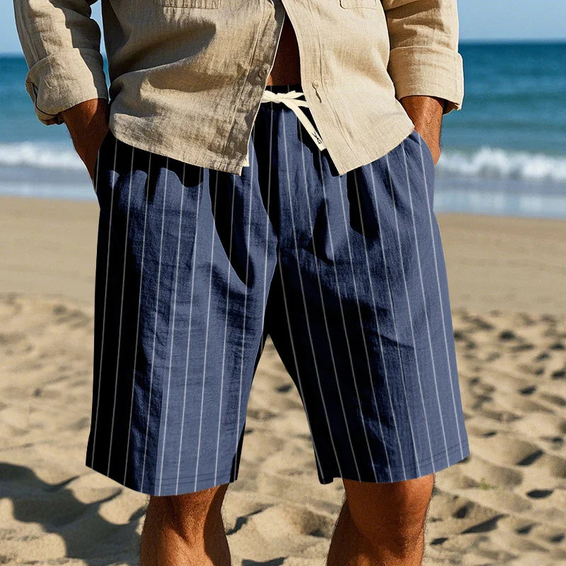 Friedrich | Gestreifte Leinen-Shorts für Herren