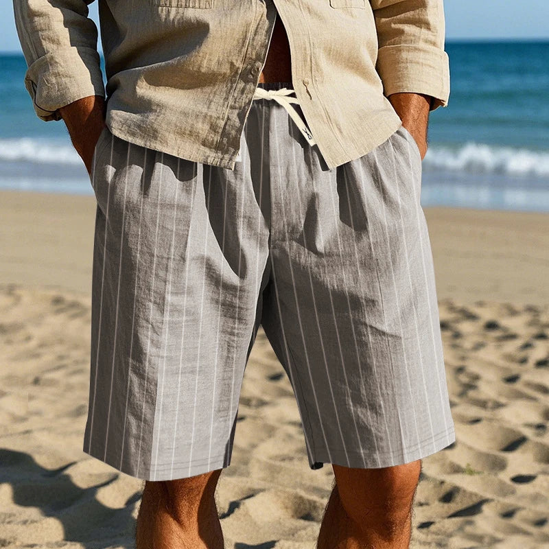 Friedrich | Gestreifte Leinen-Shorts für Herren