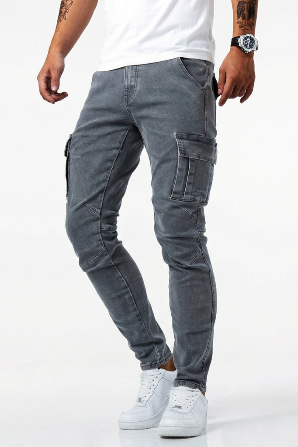KORVYLAN | Stretch Cargo Jeans im Urban Utility Fit