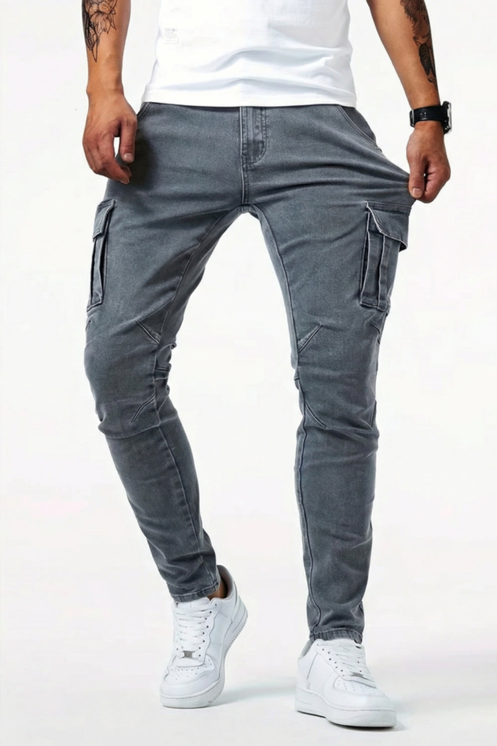 KORVYLAN | Stretch Cargo Jeans im Urban Utility Fit