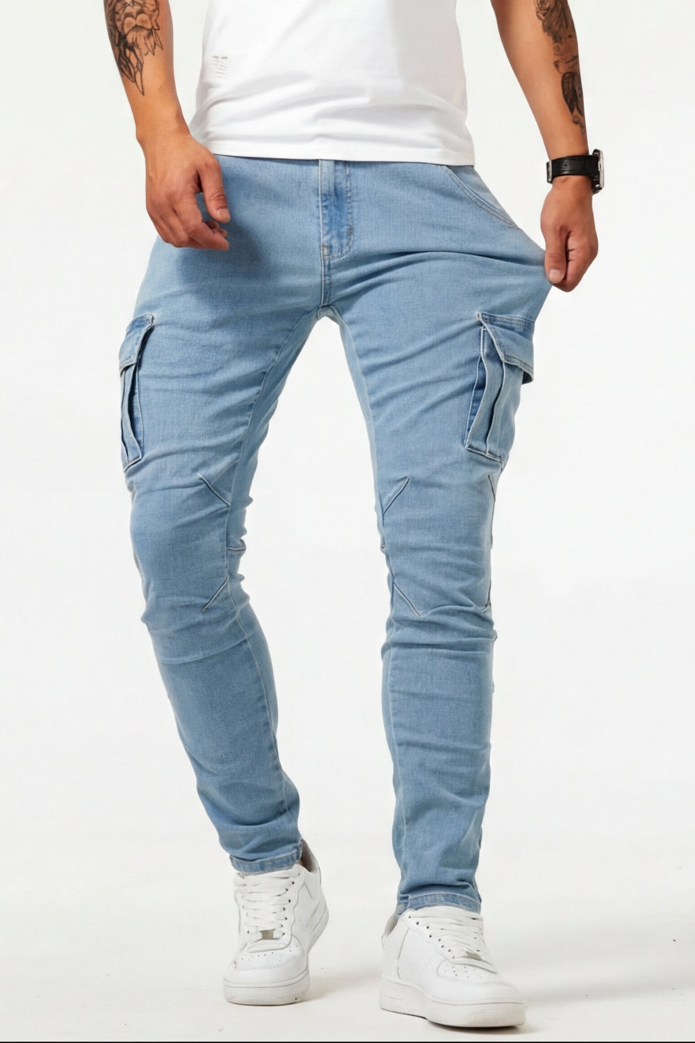 KORVYLAN | Stretch Cargo Jeans im Urban Utility Fit