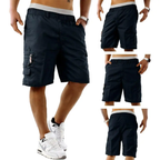 Men's Elasticated Waist Cargo Shorts – Multi-Pocket, Poly Cotton, Loose Fit for Casual Wear---Buy 3 Get Extra 30% Off & Free Shipping