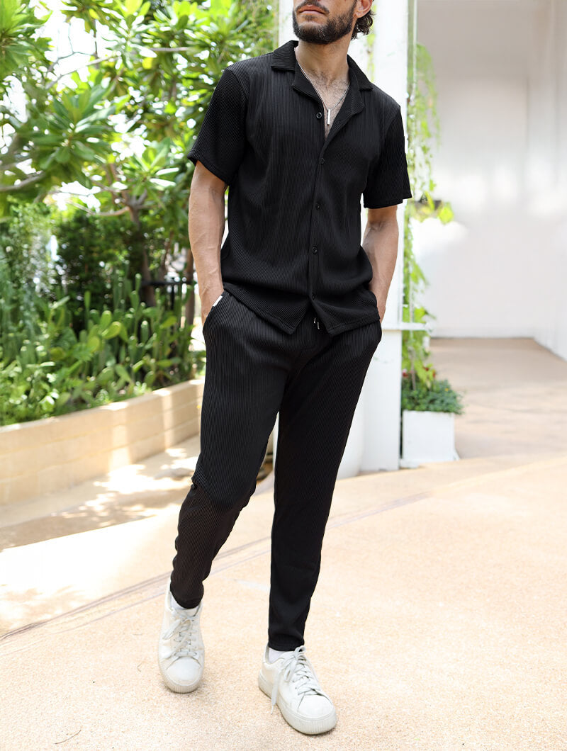 Bailey Ribbed Shirt - Black
