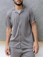 Bailey Ribbed Shirt - Grey