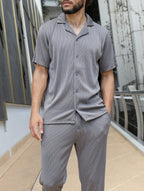 Bailey Ribbed Shirt - Grey