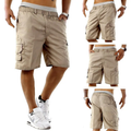 Men's Elasticated Waist Cargo Shorts – Multi-Pocket, Poly Cotton, Loose Fit for Casual Wear---Buy 3 Get Extra 30% Off & Free Shipping