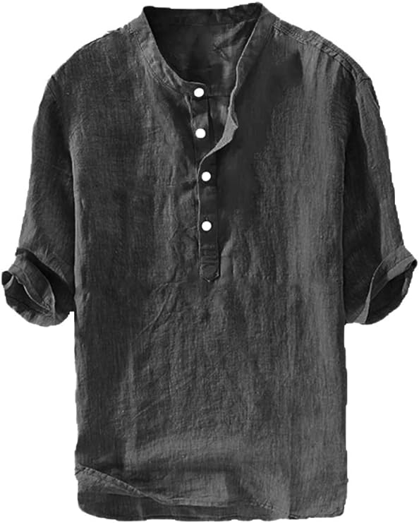 ÈZE | Henley-Shirt aus Baumwolle &amp; Leinen