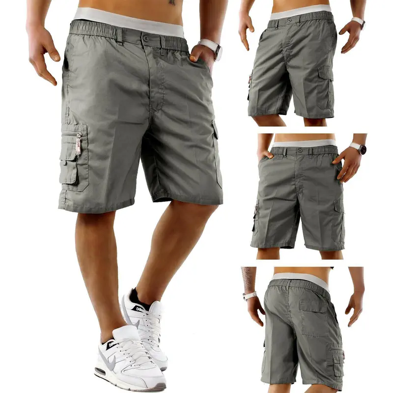Men's Elasticated Waist Cargo Shorts – Multi-Pocket, Poly Cotton, Loose Fit for Casual Wear---Buy 3 Get Extra 30% Off & Free Shipping