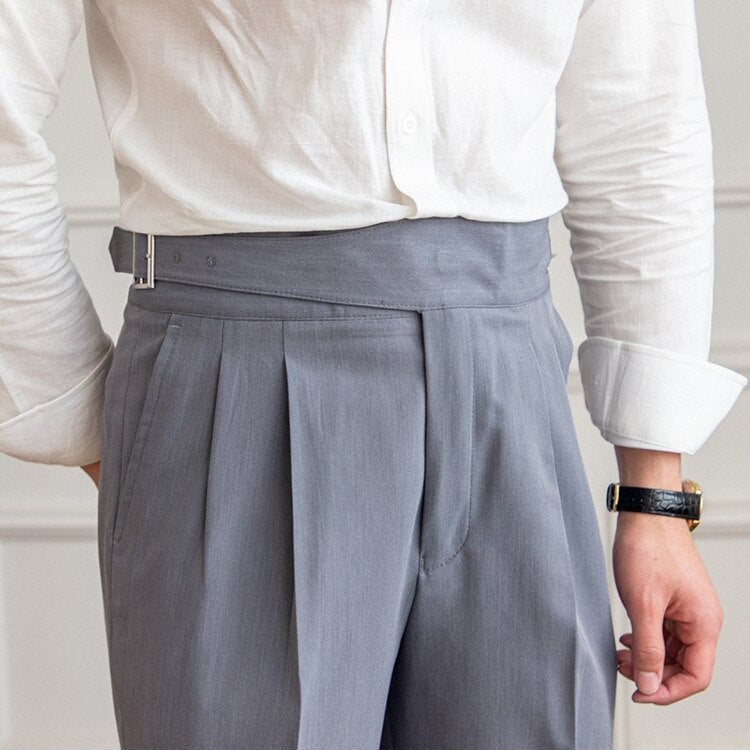 ELIAS | Klassische High-Waist Hose mit Schnallenverschluss