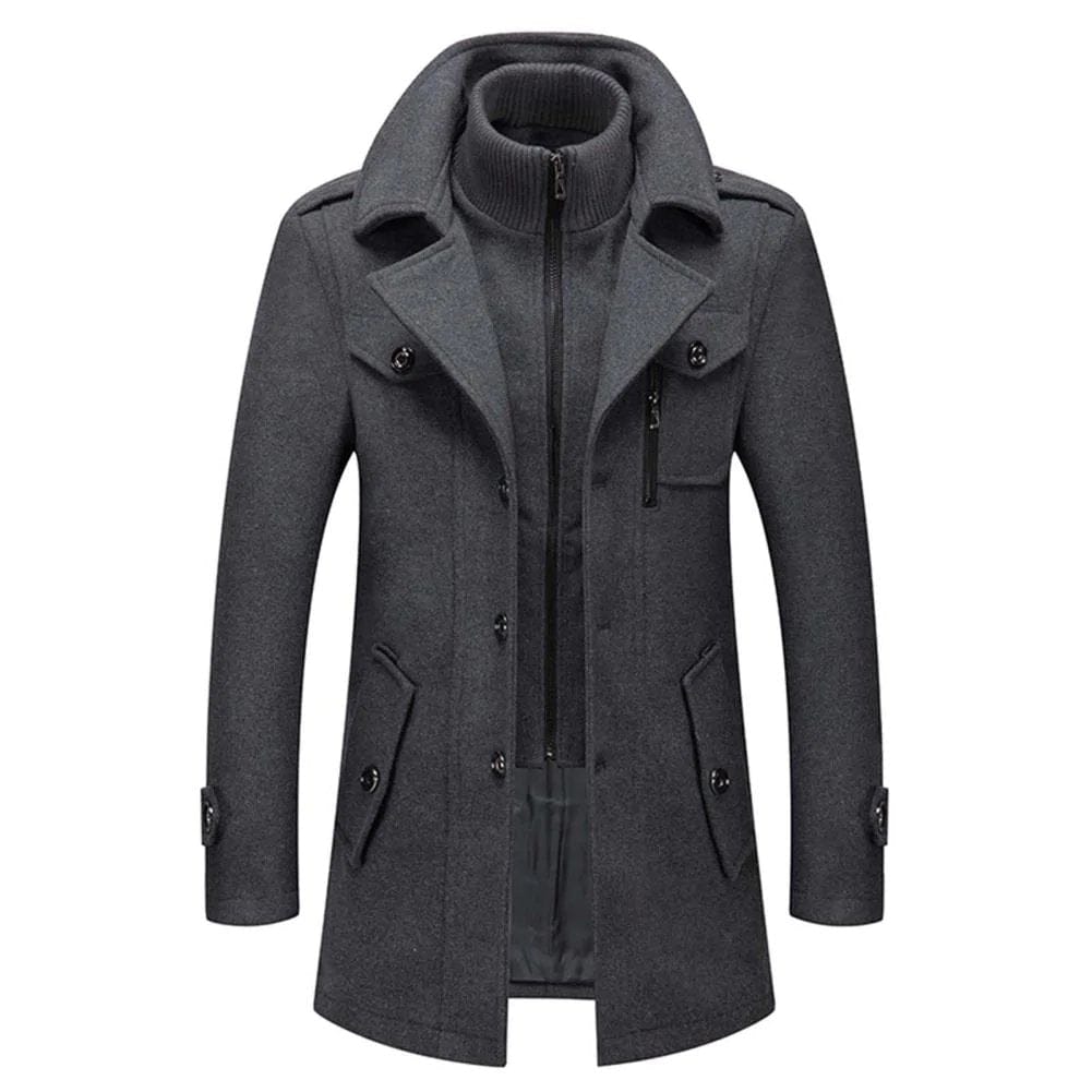 VALMONT | Wollmantel mit Thermo-Innenjacke