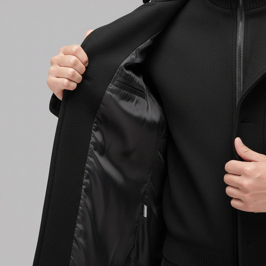 VALMONT | Wollmantel mit Thermo-Innenjacke