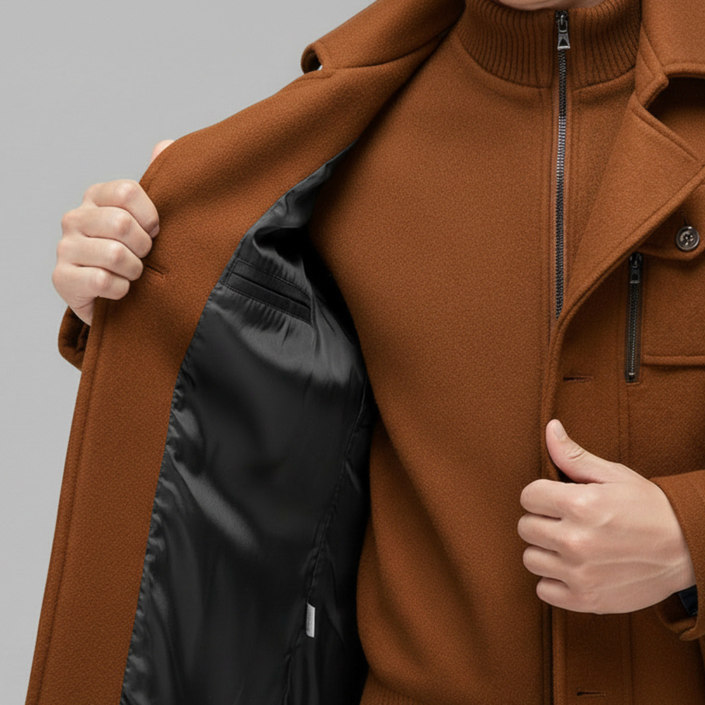 VALMONT | Wollmantel mit Thermo-Innenjacke